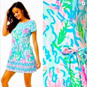 Lilly Pulitzer BLANCA STRETCH DRESS ROMPER Coral Bay | Size 10